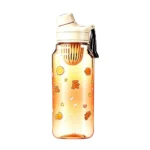 Sports Fitness Water Bottle Large Capacity Straw Lid Gym Workout Cup