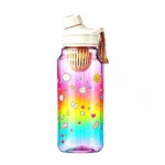 Cute Daisy Print Water Bottle Leakproof Flip Lid Cup for Girls Teens